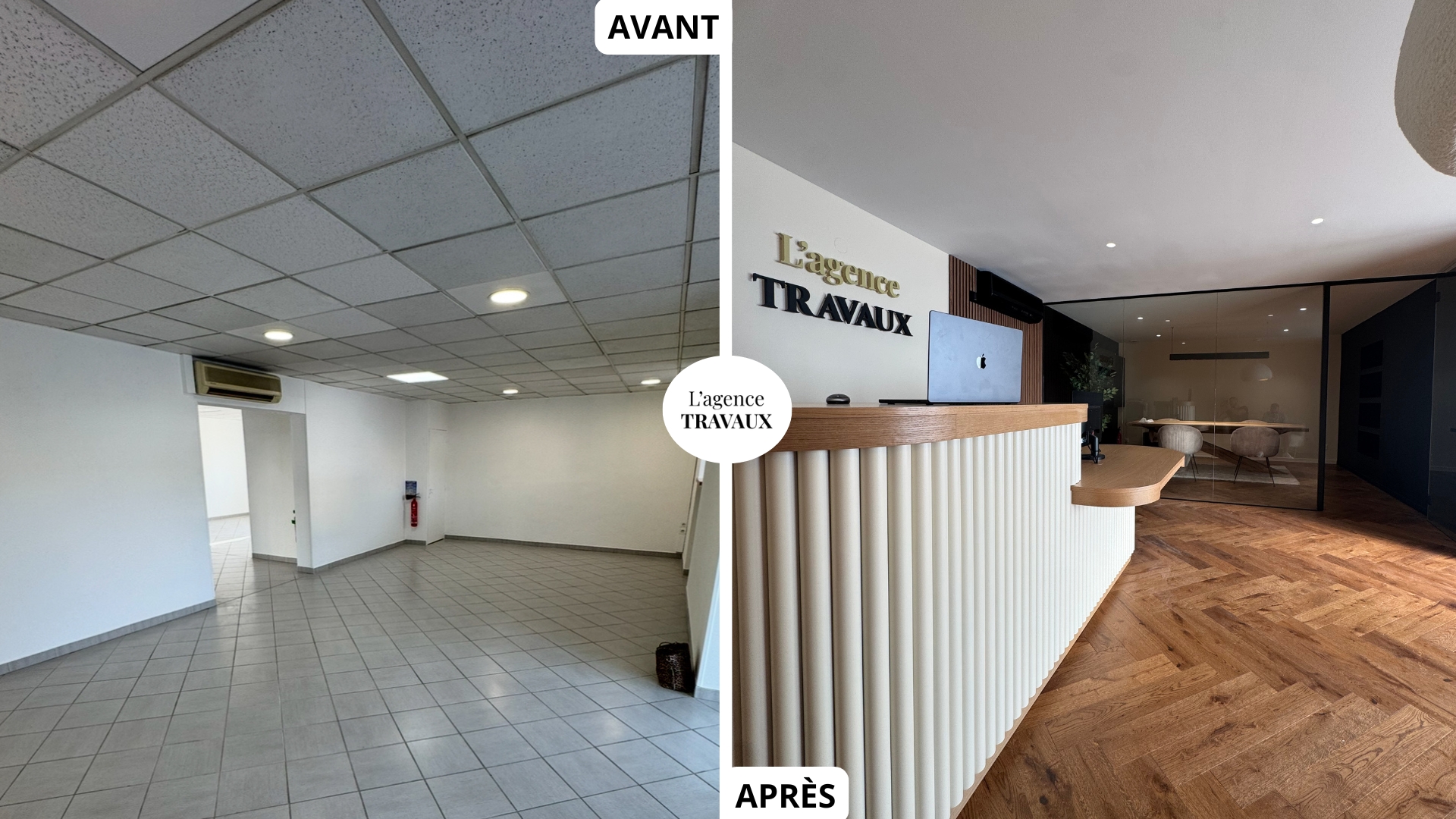 Avant après d'un projet réalisé par L'agence TRAVAUX à Draguignan